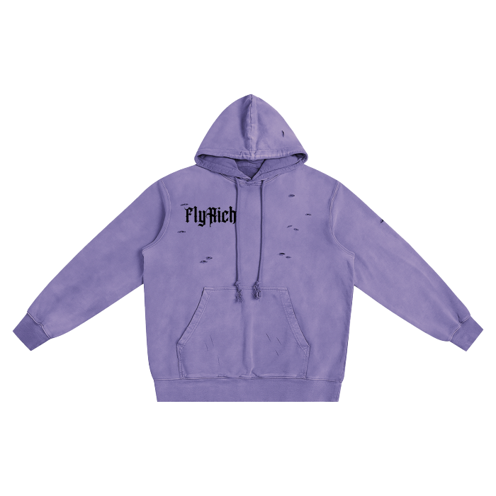 Hand-Frayed Fly Rich Cross Hoodie