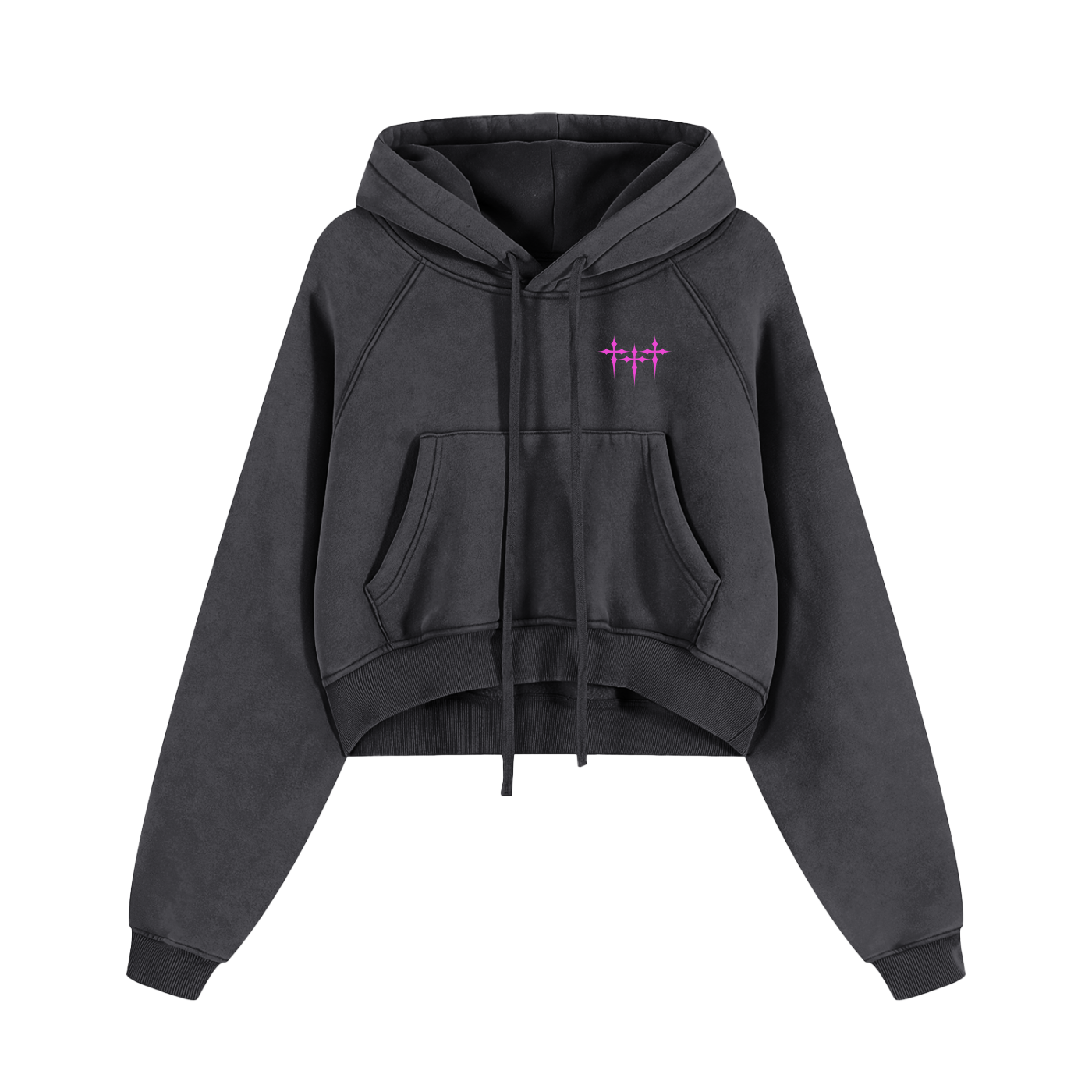 Women's Snow Washed Triple Cross Cropped Hoodie