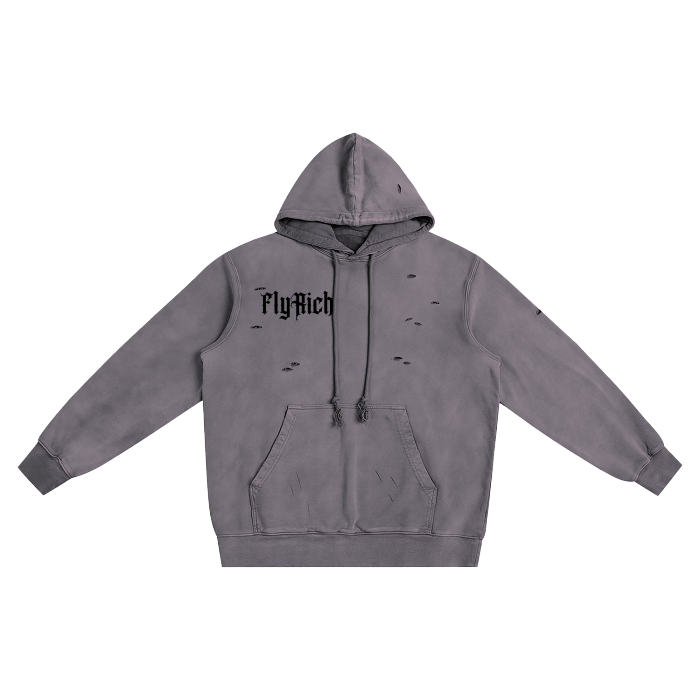 Hand-Frayed Fly Rich Cross Hoodie