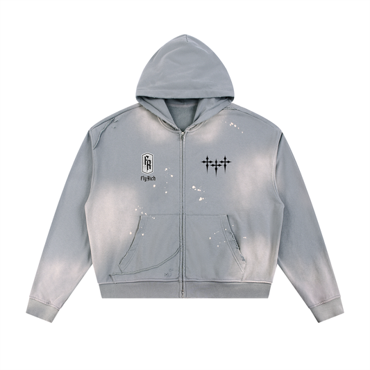 Fly Rich Triple Cross Zip Up Hoodie