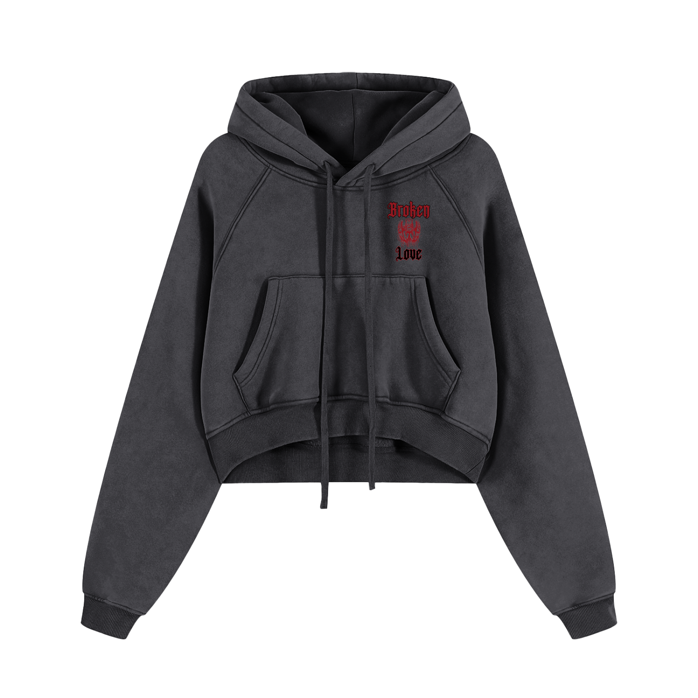 Women Broken Love Cropped Hoodie