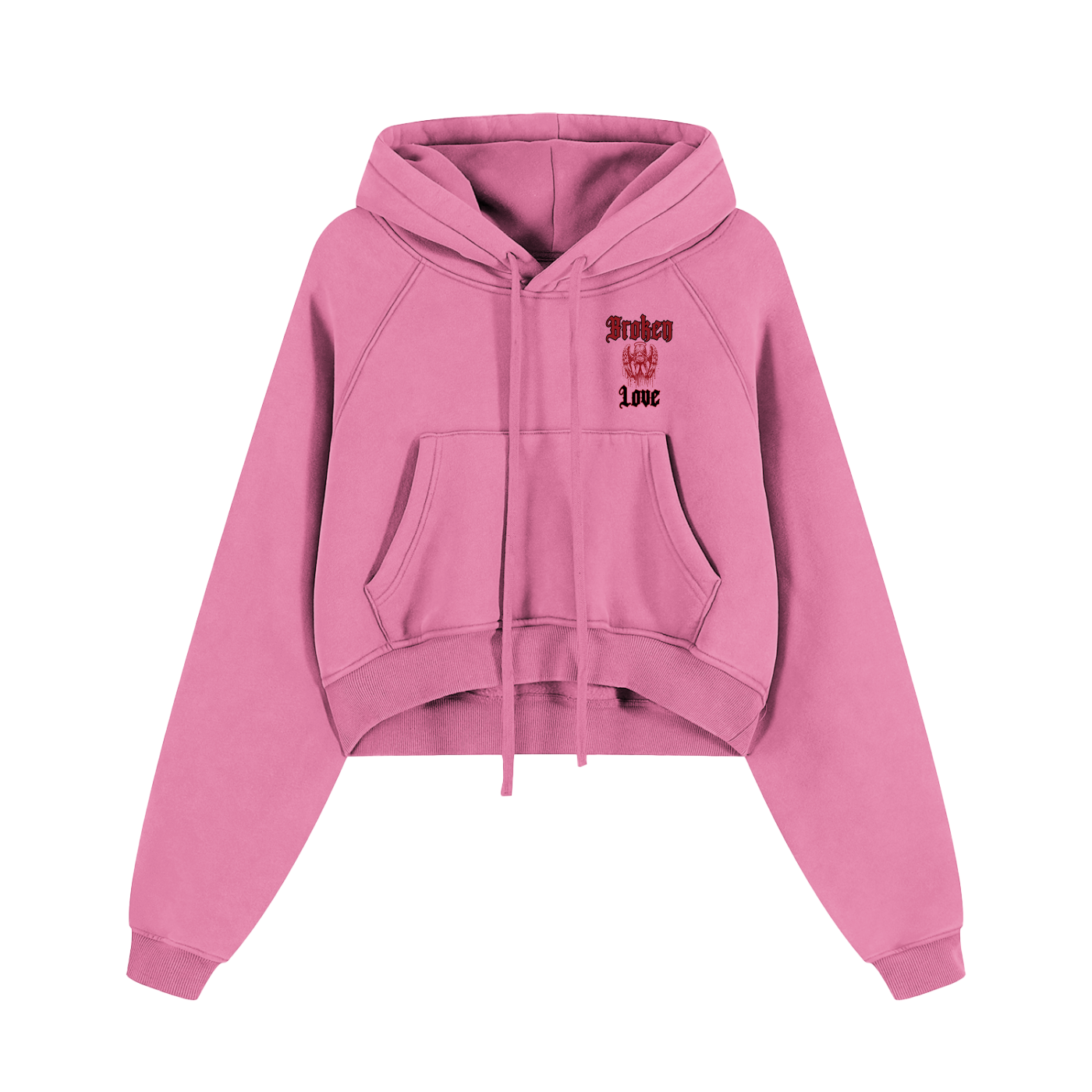 Women Broken Love Cropped Hoodie